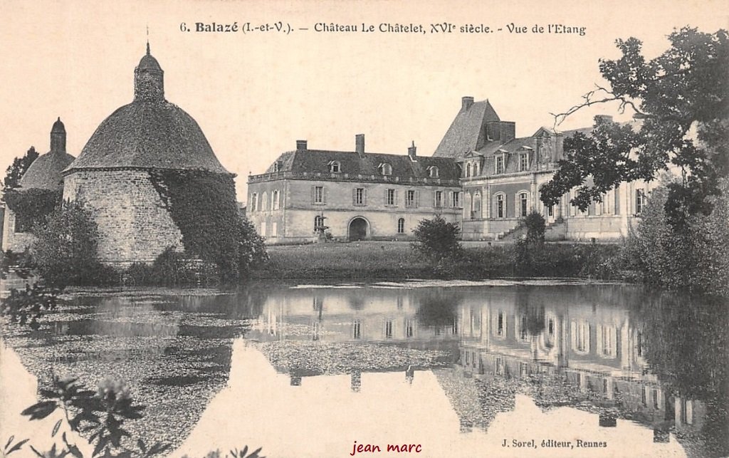 Balazé - Château le Châtelet (XVIe siècle) - Vue de l'Étang.jpg