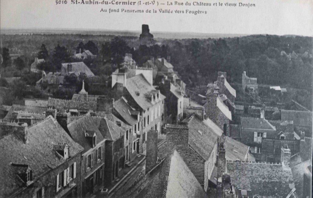 5016 - Saint Aubin du Cormier - la rue du château et le vieux donjon -emr.jpg