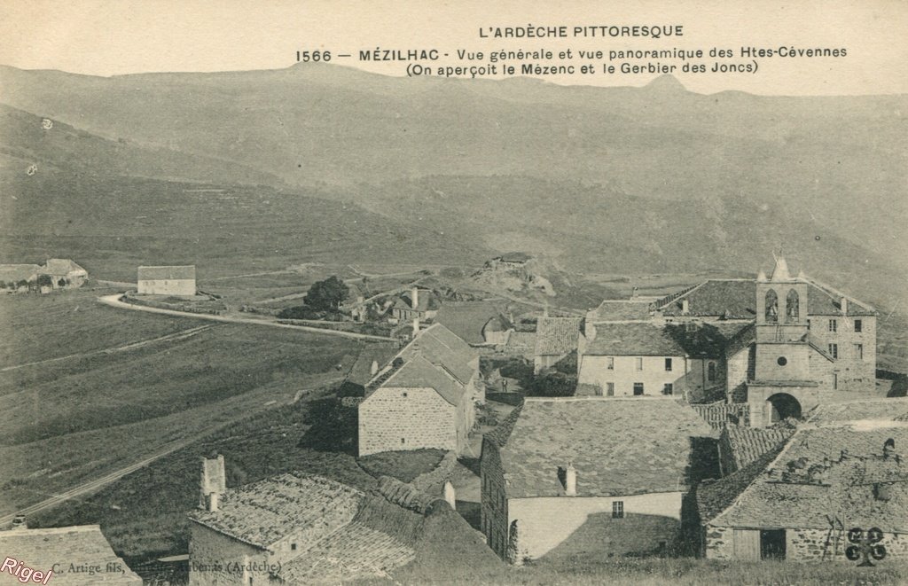 07-Mézilhac - Vue générale et Panoramique - 1566 MTIL - C Artige fils éditeur.jpg