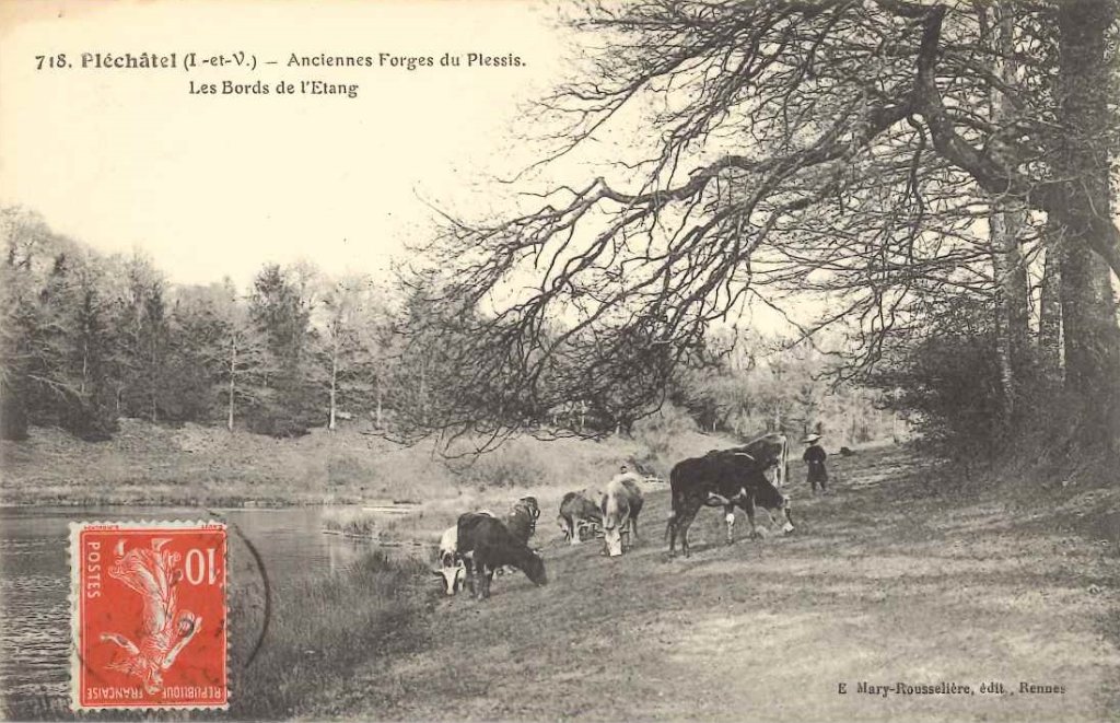 718 - Pléchâtel - Anciennes forges du Plessis. Les Bords de l'étang -emr.jpg