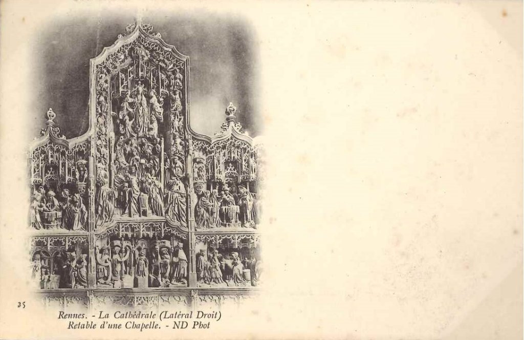 25 - Rennes - La cathédrale (latéral droit) - Retable d'une chapelle -nd.jpg