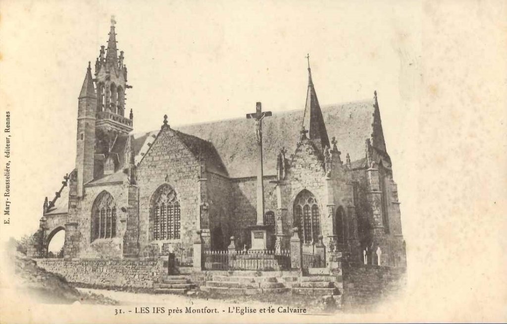 31 - Les Ifs - Les Ifs près montfort - l'Eglise et le calvaire -emr.jpg