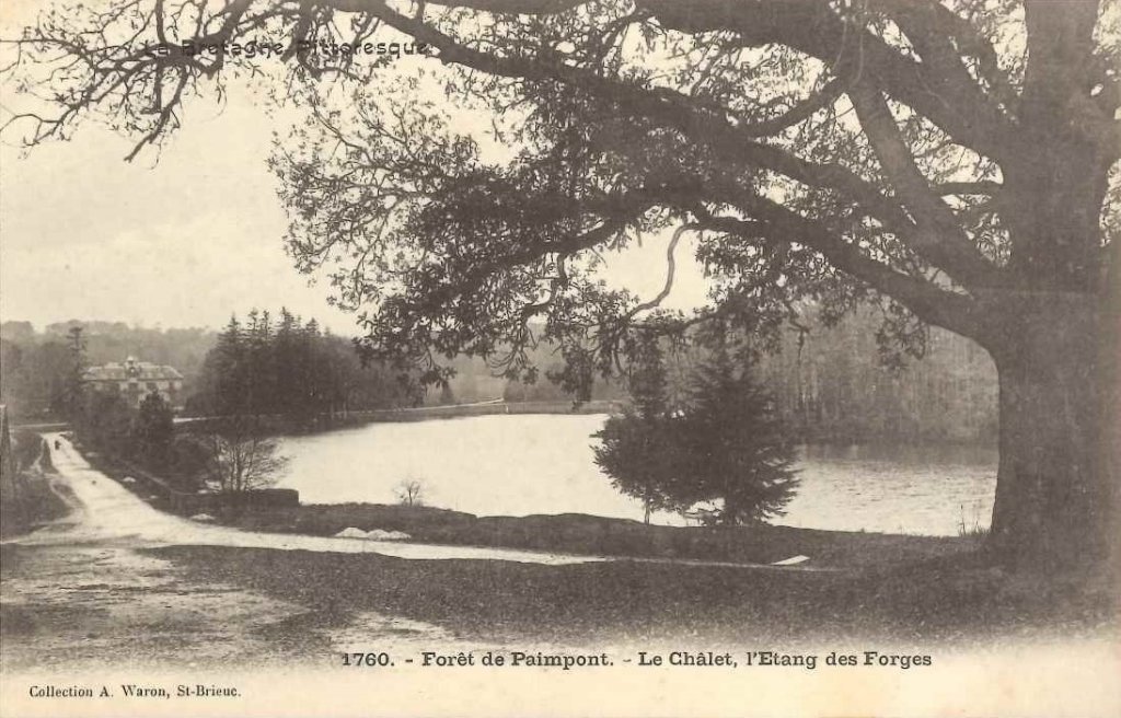 1760 - Paimpont - Forêt de Paimpont - Le châlet, l'étang des Forges -waron.jpg