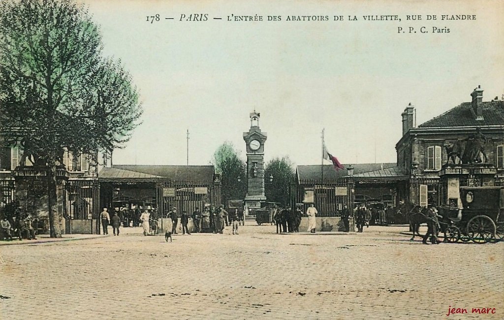 Paris XIXe - L'Entrée des Abattoirs de la Villette, rue de Flandre.jpg