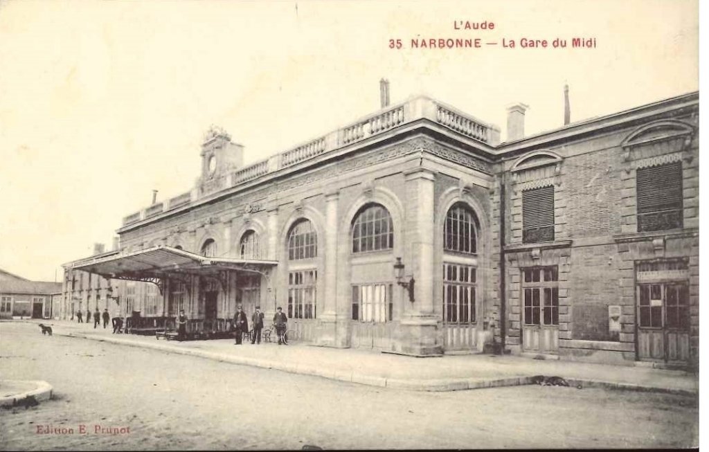 35 - Narbonne - la gare du midi -prunot.jpg