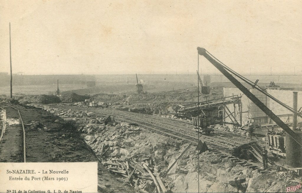 44-St-Nazaire - Travaux - Nouvelle Entrée du Port - Mars 1903 - 21 Collection GID.jpg