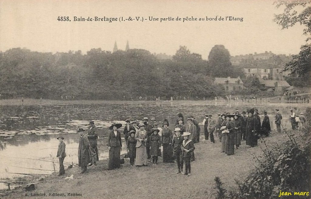 Bain-de-Bretagne - Une Partie de pêche au bord de l'Étang.jpg