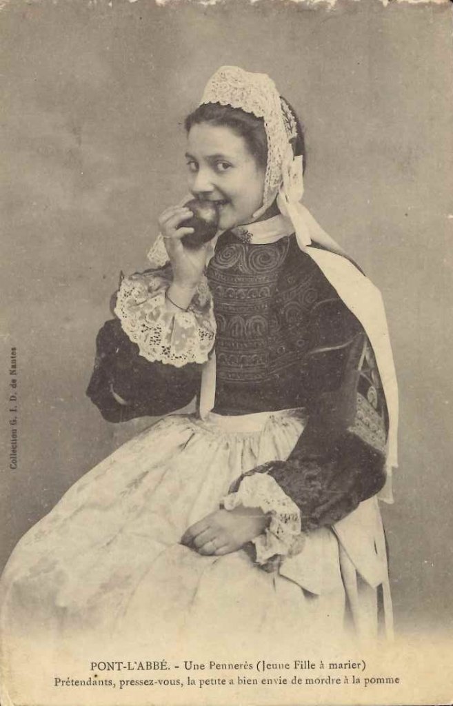Pont-L'Abbé - Une Pennerès (jeune fille à marier). Prétendants....jpg