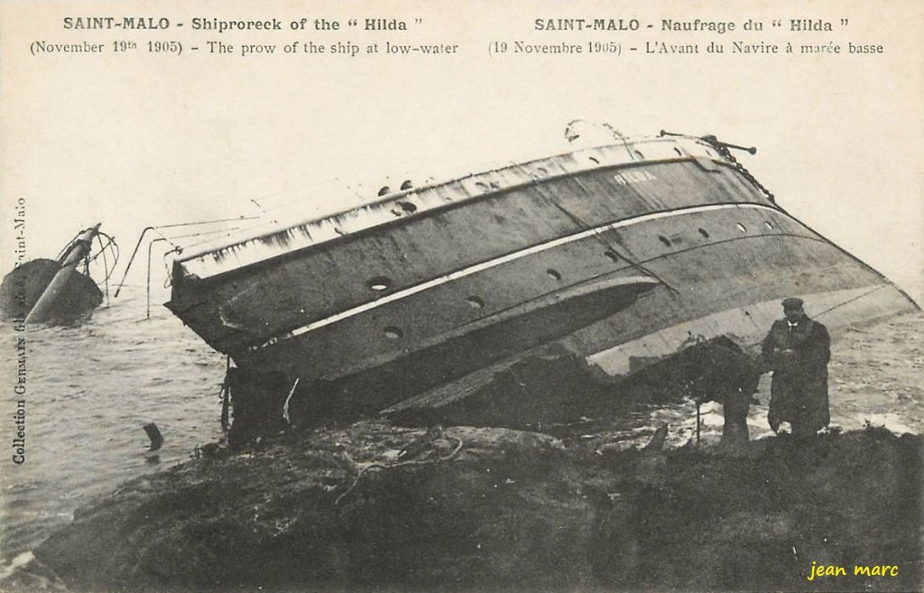 Saint-Malo - Naufrage du Hilda - L'avant du navire à marée basse.jpg
