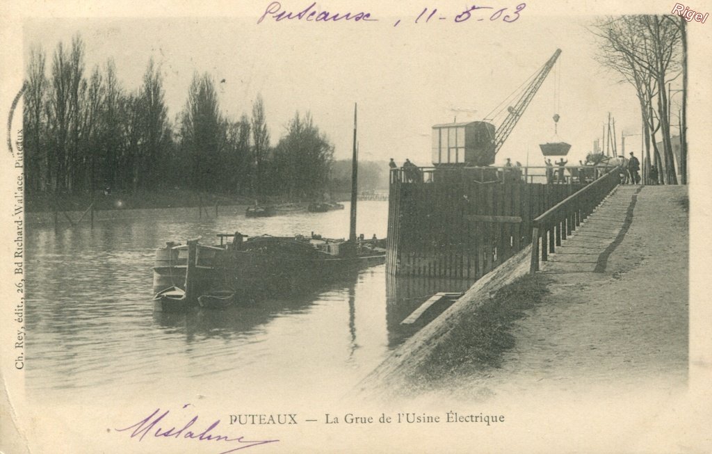 92-Puteaux - La Grue de l'Usine électrique - Ch Rey édit.jpg