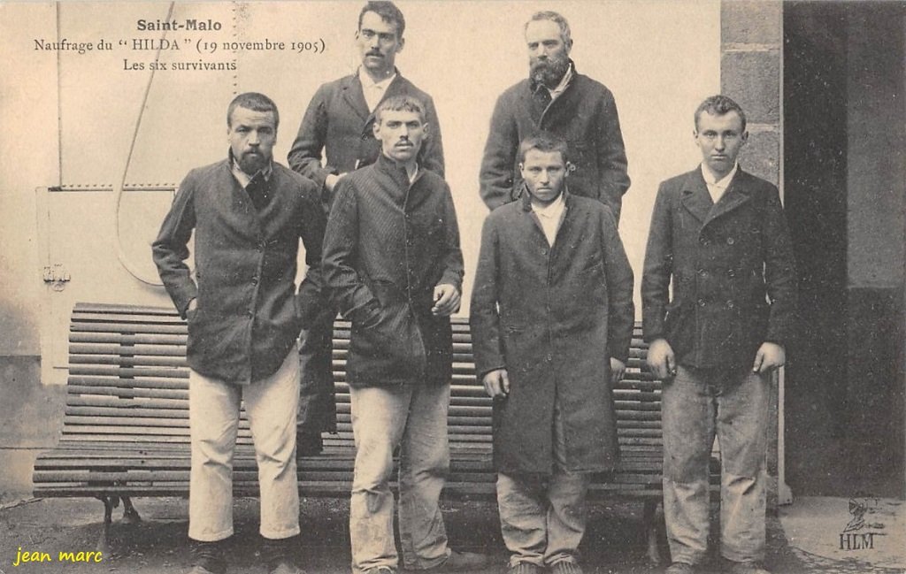 Saint-Malo - Naufrage du Hilda - Les six survivants.jpg
