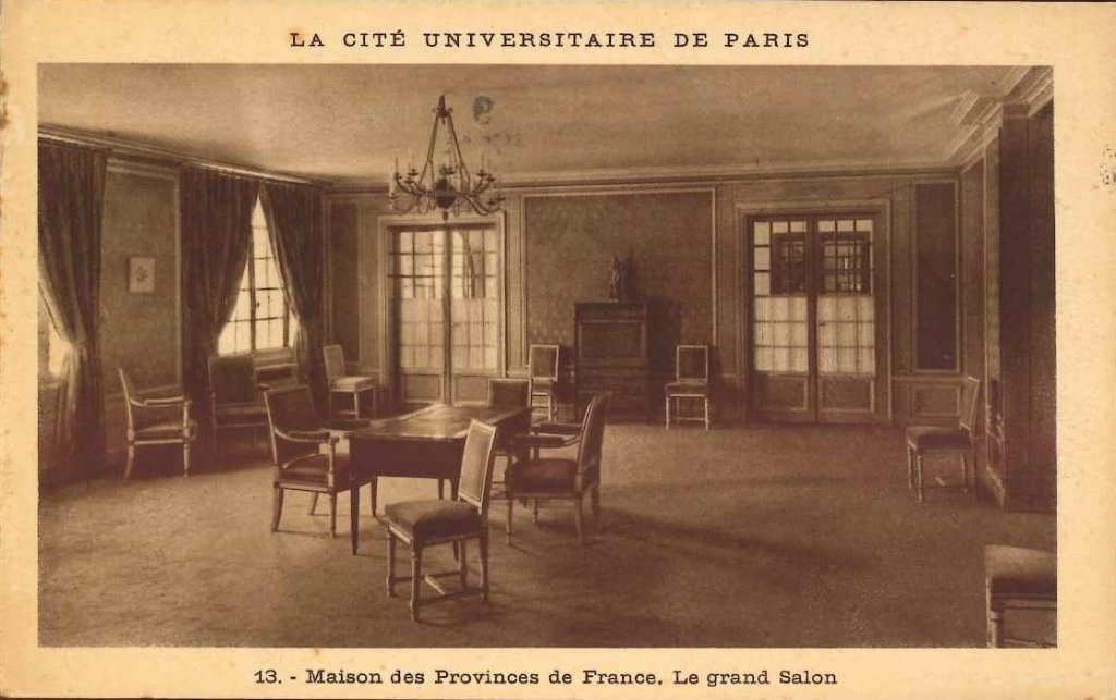 13 - La cité universitaire de Paris - Maison des provinces de france. Le grand salon.jpg