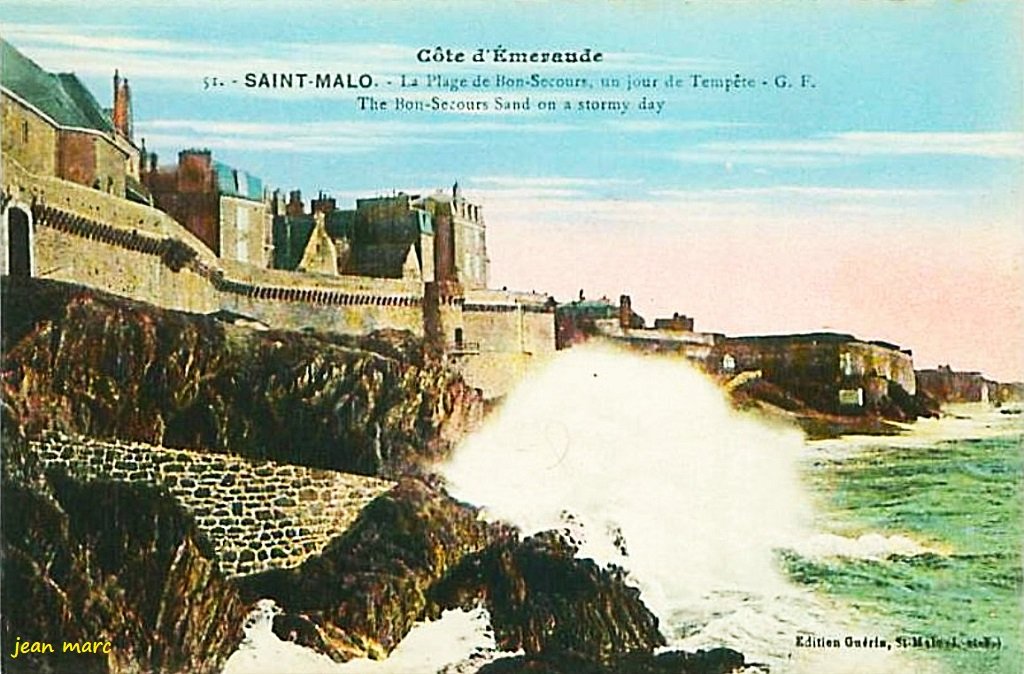 Saint-Malo – La Plage de Bon-Secours, un jour de Tempête.jpg