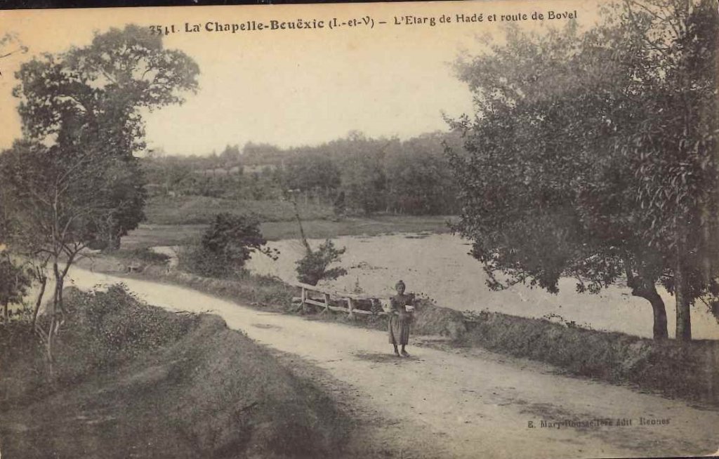 3541 - La Chapelle Bouëxic - L'étang de Hadé et route de Bovel.jpg