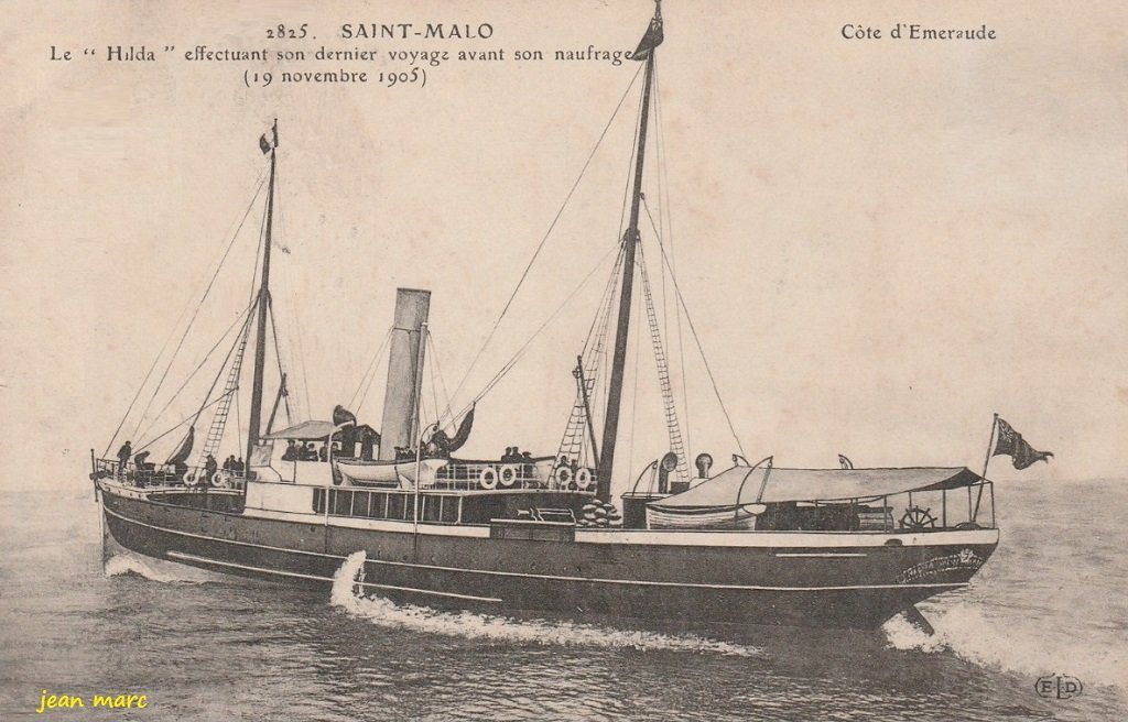 Saint-Malo - Le Hilda effectuant son dernier voyage avant son naufrage.jpg