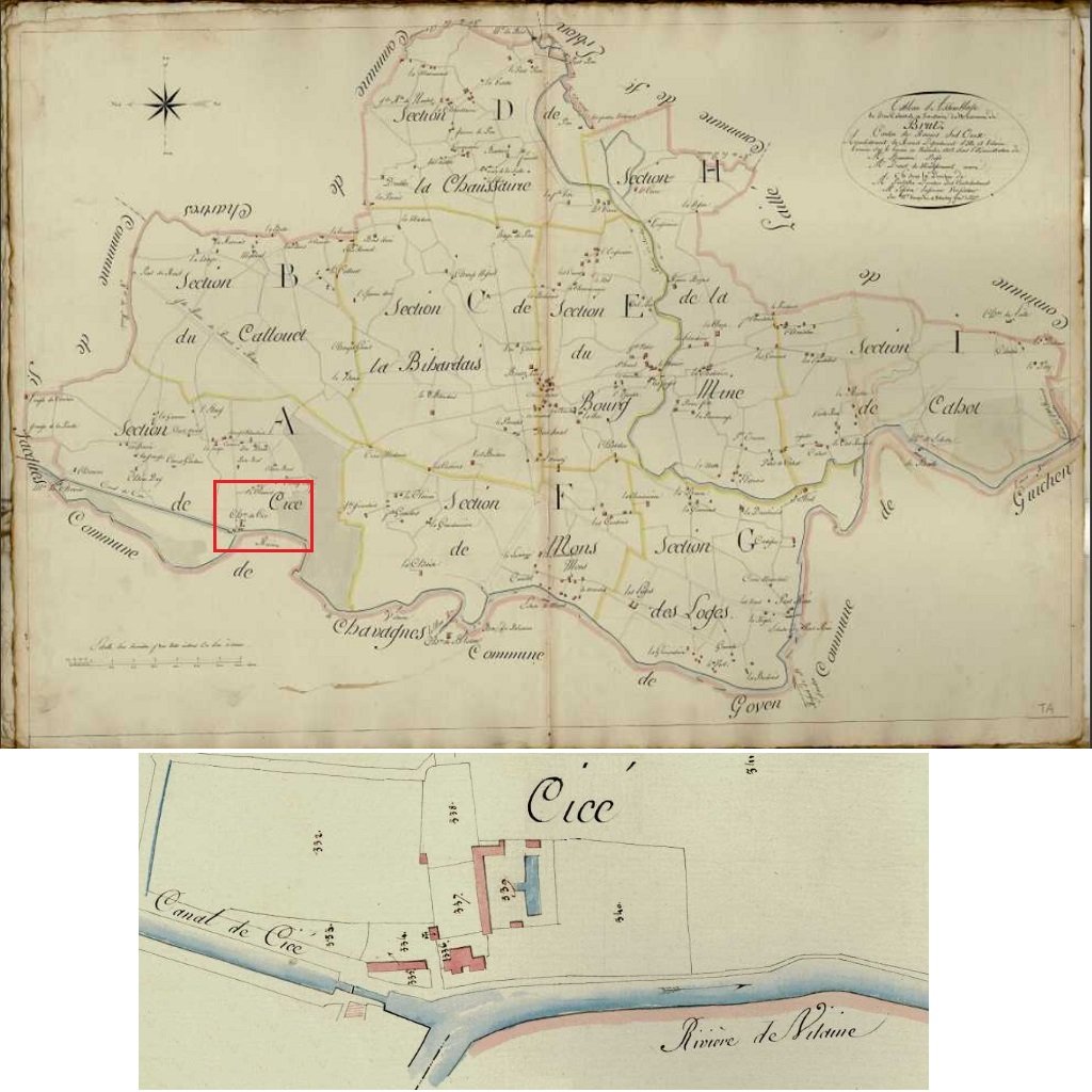 Bruz Cadastre napoléonien 1812 (Château de Cicé).jpg