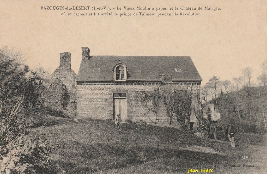 La Bazouges-du-Désert - Le Vieux Moulin à papier et le Château de Malagra.jpg
