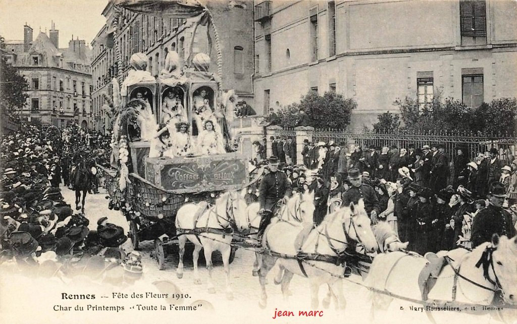 Rennes - Fête des Fleurs 1910 - Char du Printemps - Toute la Femme.jpg