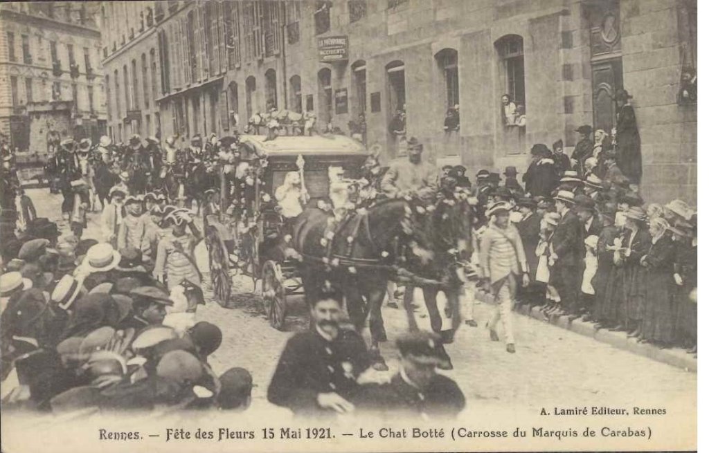 Rennes - Fête des fleurs 15 mai 1921 - Le chat Botté.jpg