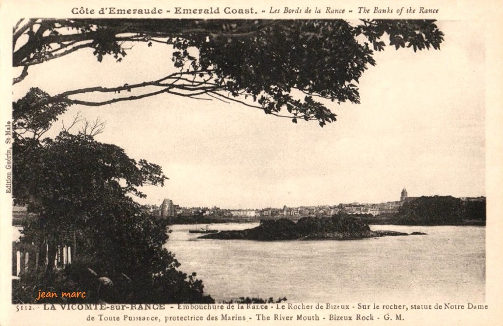La Vicomté-sur-Rance - Embouchure de la Rance - Le Rocher de Bizeux, Statue de Notre-Dame de toute puissance, protectrice des Marins.jpg