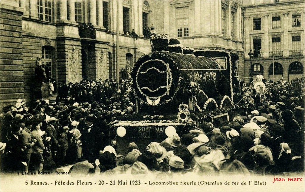 Rennes - Fête des Fleurs 20-21 mai 1923 - Locomotive fleurie.jpg
