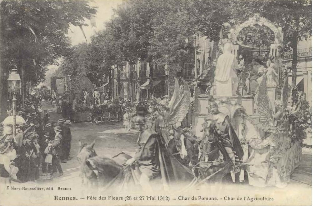 Rennes - Fête des fleurs (26 et 27 mai 1912) - Char de Pomone - Char de l'Agriculture.jpg