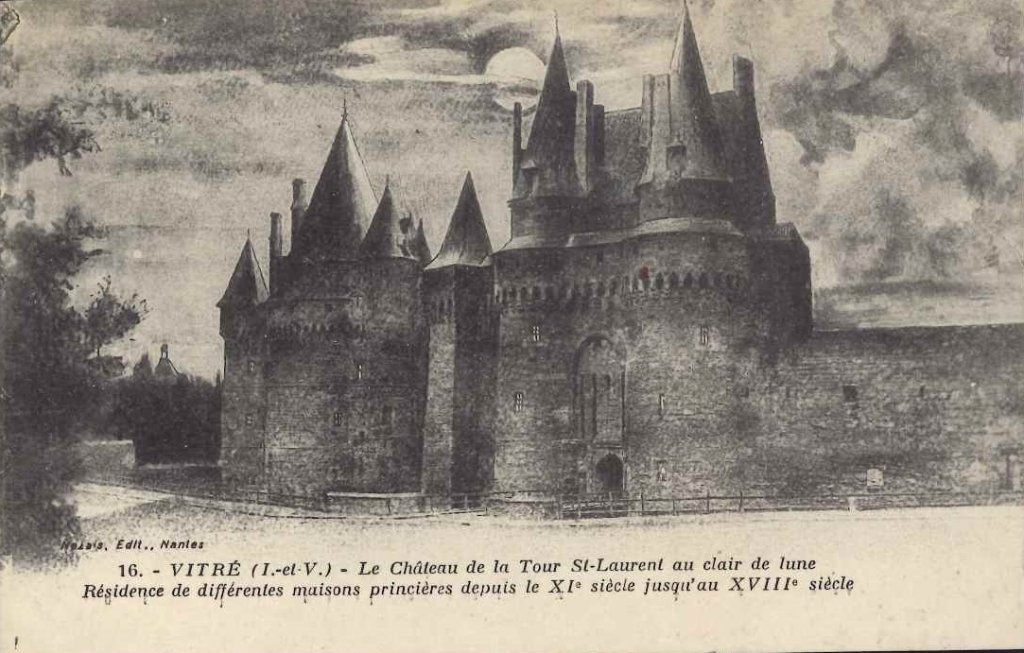 16 - Vitré - Le château de la tour St-Laurent au clair de lune.jpg