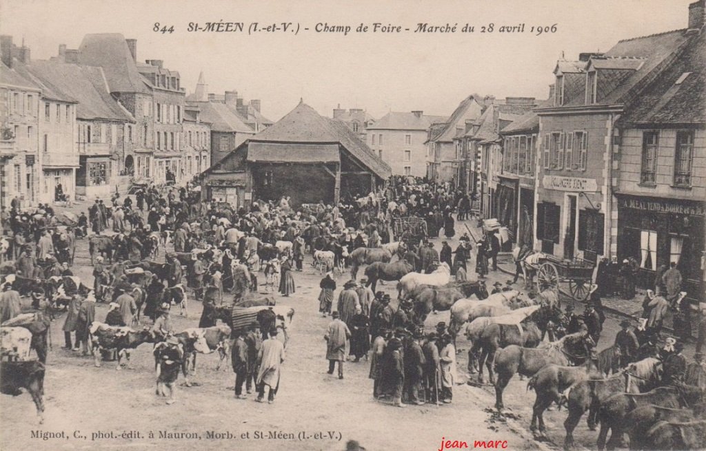 Saint-Méen - Champ de foire - Marché 28 avril 1906.jpg