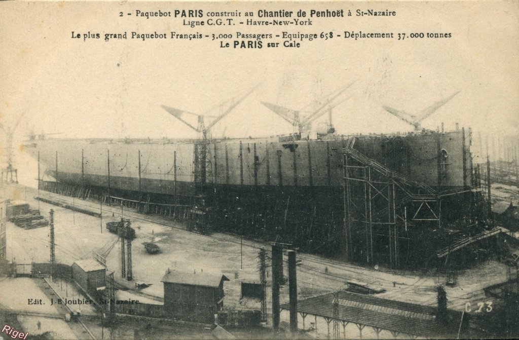 44-St-Nazaire - Paquebot Paris - 2 Edit J B Joubier.jpg