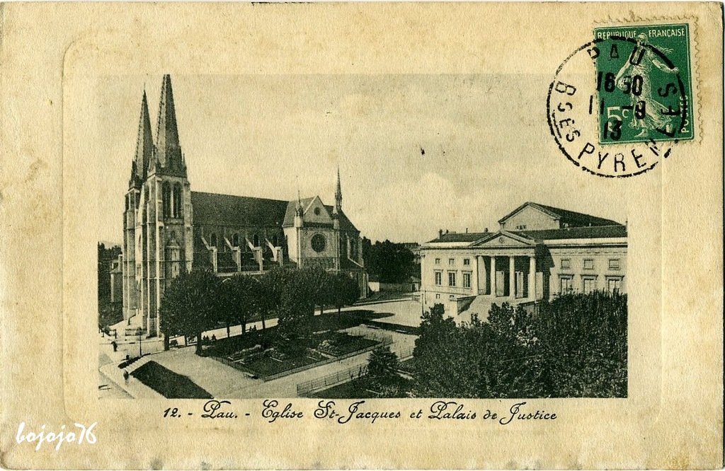 64-Pau-Eglise St Jacques et Palais de Justice.jpg